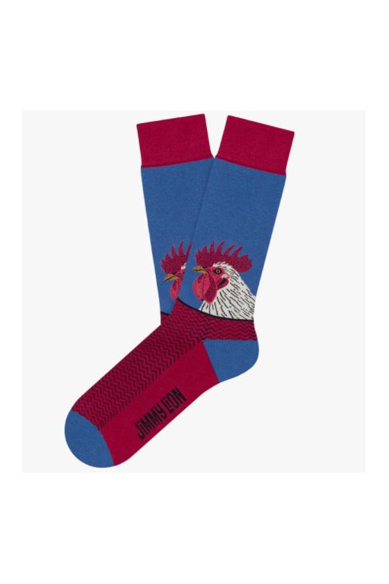 JIMMY LION CALCETINES ROOSTER HEAD BLUE 
